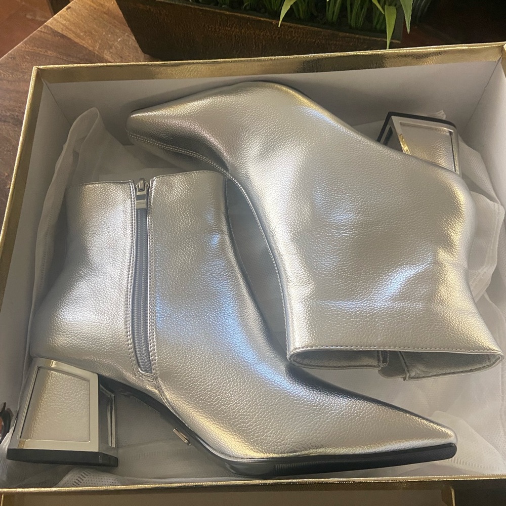 Silver ankle boots 9